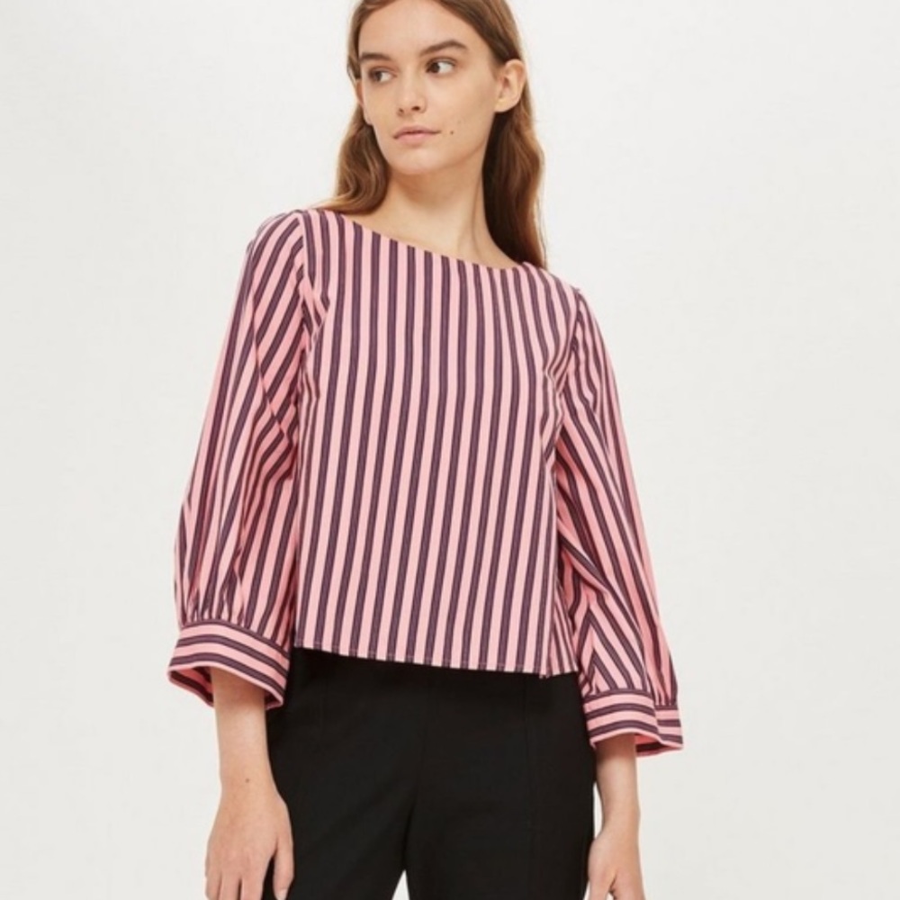 Pinked striped blouse from Topshop